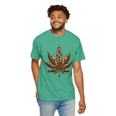 Vintage Leopard Cannabis Leaf T-shirt — Weed Lover Stoner Gift