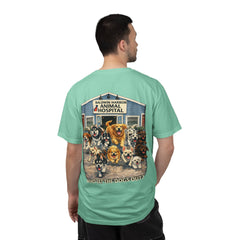 Front Logo Back Graphic Baldwin Harbor Animal Hospital "Who Let the Dogs Out?" Graphic Tee