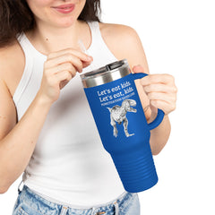 Funny Dinosaur Punctuation Saves Lives Insulated Travel Mug