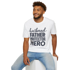 Husband Father Protector Hero Unisex Softstyle T-Shirt