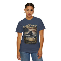 USS Patrick Henry SSBN 599 Submarine T-Shirt with a quote from its namesake