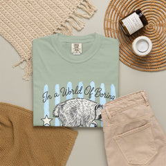 Be A Timothy T-Shirt — Retro Raccoon Graphic Tee ("In a World of Boring")