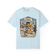 Front Graphic "Who Let the Dogs Out?" Baldwin Harbor Animal Hospital Cute Vet Clinic T Shirt