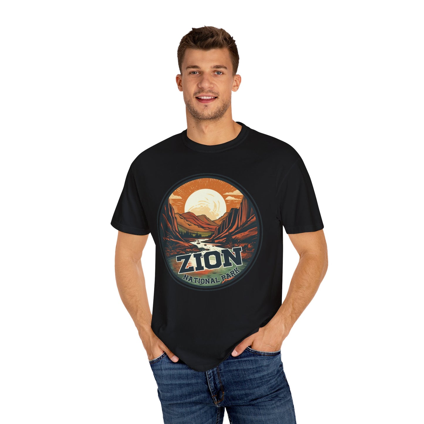 Zion National Park Graphic, Comfort Colors Soft Relaxed Fit Unisex Garment-Dyed T-shirt