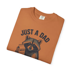 Just a Dad Raccoon T-Shirt | Garment-Dyed Tee for Father’s Day, Dad Gift, Animal Lover Shirt, Funny Dad Apparel, Gift for New Dads