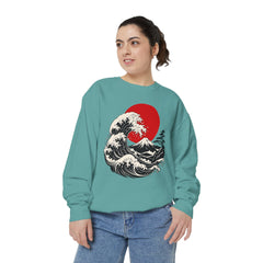 Japanese Wave and Red Sun Comfort Colors Sweatshirt