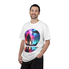 Bigfoot & Alien Nightscape T-Shirt — Sasquatch UFO Graphic Tee