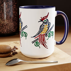 MAHJONG TILE Two-Tone Coffee Mugs, 15oz,mahjong gift,gift for gamer,board game gift,three image coffee mug,ceramic mahjong mug,gift for her