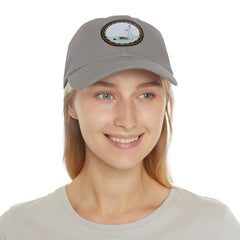 Hempstead Bay Sailing Club Leather Patch Dad Hat — Flying Scot Embroidered Round Patch