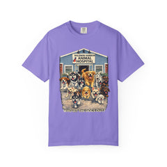 Front Graphic "Who Let the Dogs Out?" Baldwin Harbor Animal Hospital Cute Vet Clinic T Shirt