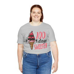 100 Days of School Unisex Tee | Elementary School, Ice Cream, Teacher Apparel