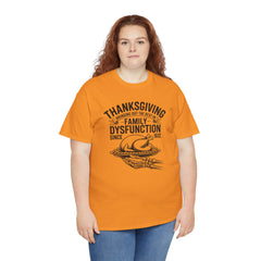 Thanksgiving Family Dysfunction Tee, Unisex Cotton T-Shirt, Funny Holiday Shirt, Family Gathering Wear, Thanksgiving Humor Apparel