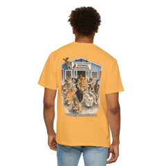 Back Graphic "Who Let the Cats Out?" Baldwin Harbor Animal Hospital Cute Vet Clinic T Shirt