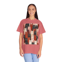Cute Cat Print Unisex Garment-Dyed T-Shirt - Comfort Colors Soft Perfect for Animal Lovers and Casual Days