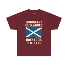 Honorary Outlander Heavy Cotton Tee, Holy Loch Scotland Shirt, Outlander Fan Gift, Casual Tee, Travel Souvenir, Unisex T-Shirt