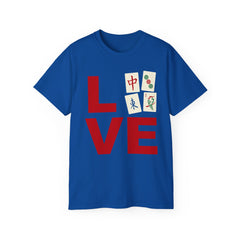 LOVE Mahjong with tile images Unisex Ultra Cotton Tee / See our matching coffee mugs