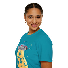 CAT ABDUCTION Is Real, Unisex Softstyle Graphic T-Shirt