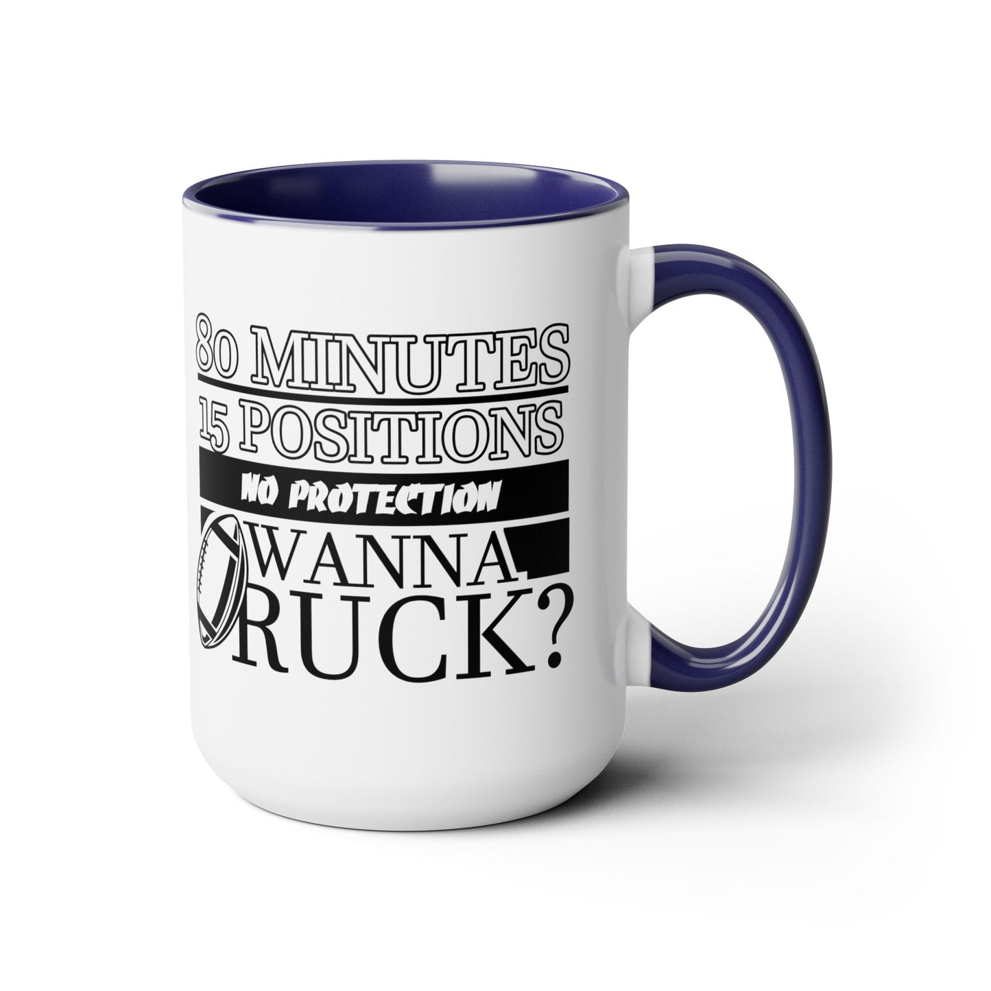 FUNNY RUGBY MUG  Two-Tone Coffee Mug, 15oz