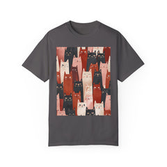 Cute Cat Print Unisex Garment-Dyed T-Shirt - Comfort Colors Soft Perfect for Animal Lovers and Casual Days