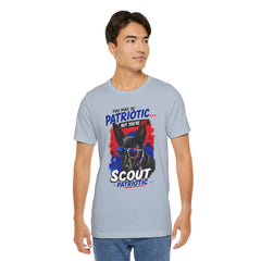 Personalized With Your Dogs Image and Name Patriotic Unisex Jersey Short Sleeve Tee