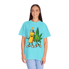 Vintage 'Lighter & Weed' Graphic T-Shirt — Relaxed Stoner/Cannabis Tee