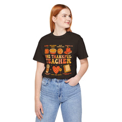 One Thankful Teacher T‑Shirt – Fall and Thanksgiving  Teacher Appreciation Tee