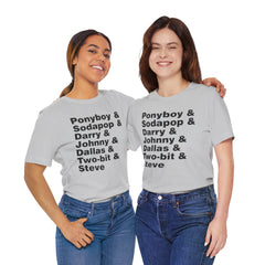 The Outsiders Shirt, Greasers Characters Shirt, Unisex Jersey Short Sleeve Tee