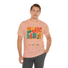 Summer Graphic Tee — Colorful Tropical "SUMMER" Typography T-Shirt