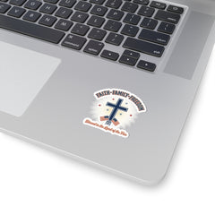 Faith Family Freedom Cross Sticker | Patriotic, Faith-Based July 4th