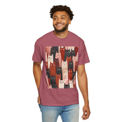Cute Cat Print Unisex Garment-Dyed T-Shirt - Comfort Colors Soft Perfect for Animal Lovers and Casual Days