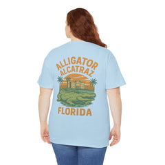 Alligator Alcatraz Unisex Heavy Cotton Tee, Florida Souvenir Shirt, Travel Gift, Vintage Style Tee, Nature Lover Apparel
