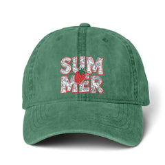 Women's SUMMER STRAWBERRY Pigment-Dyed Cap with Fashion Undervisor (Embroidery)