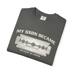 My SSBN Became Razor Blades Graphic Vintage Submarine Veteran Tee