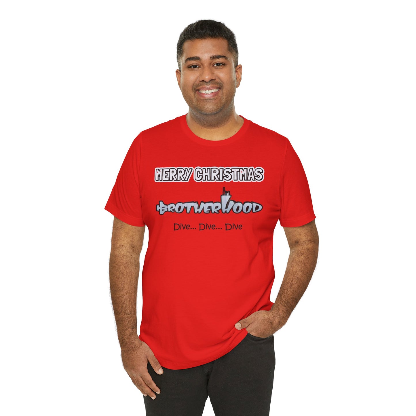 Bolder Font  MERRY  CHRISTMAS Submarine Brotherhood -Unisex Jersey Short Sleeve Tee