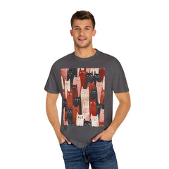 Cute Cat Print Unisex Garment-Dyed T-Shirt - Comfort Colors Soft Perfect for Animal Lovers and Casual Days