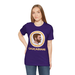 Bearded Graphic Tee - Funny Caucasians Satire Head Shot Unisex Jersey Short Sleeve Tee