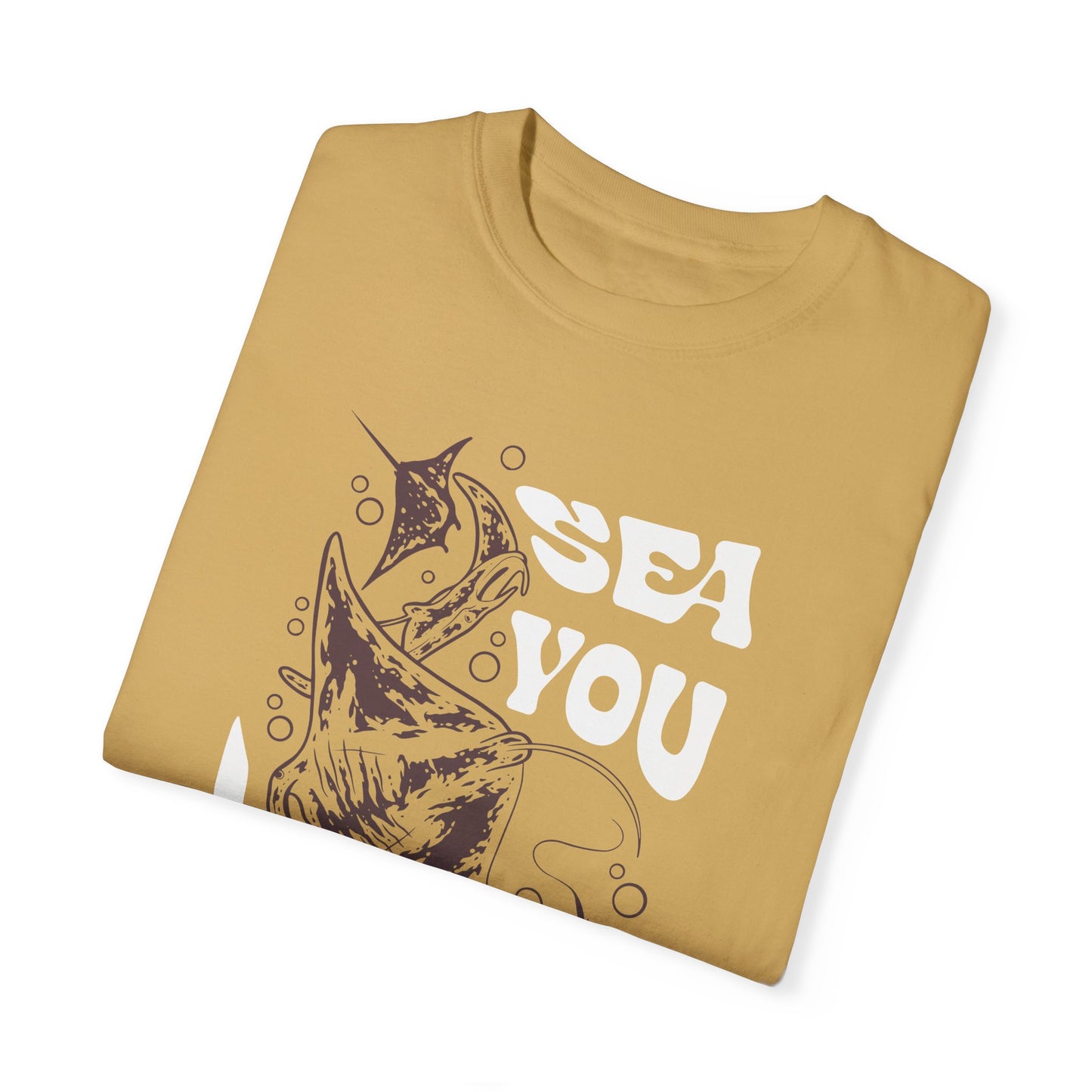 Manta Rays, Sea You Later -  Graphic Unisex Garment-Dyed T-shirt