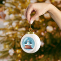 Let it snow, let it snow, let it snow - snow globe Snowman - Personalized Christmas Ball Ornament