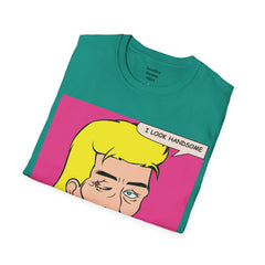 I LOOK HANDSOME Blonde Pop Art Guy Unisex Softstyle T Shirt