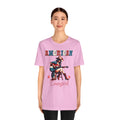 American Cowgirl, Playing Guitar Graphic, Unisex Jersey Short Sleeve Tee