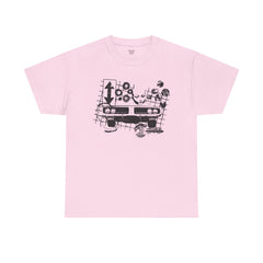 Abstract Retro Racing Car Unisex Heavy Cotton Tee | Perfect for Car Enthusiasts, Father's Day Gift, Casual Wear, Vintage Style, Unique Graphic Shirt