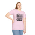 DD-214 Alumni with American Flag  Unisex Softstyle T-Shirt