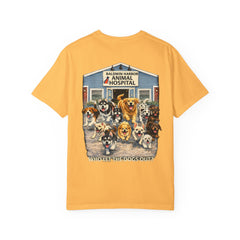 Front Logo Back Graphic Baldwin Harbor Animal Hospital "Who Let the Dogs Out?" Graphic Tee