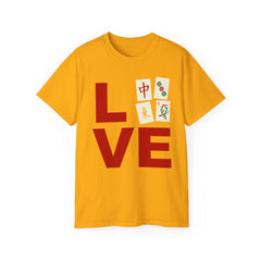 LOVE Mahjong with tile images Unisex Ultra Cotton Tee / See our matching coffee mugs