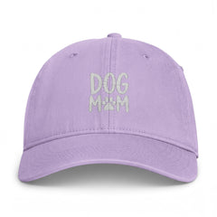 Embroidered Dog MOM Cap — Washed Coastal Baseball Hat with Paw Print