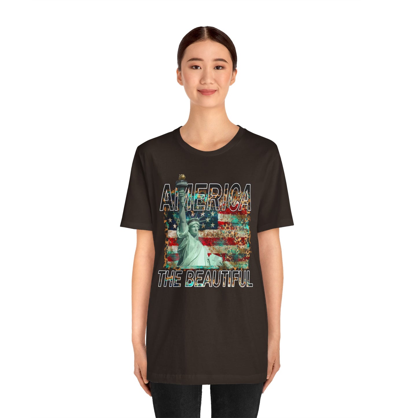 Statue Of Liberty, America The Beautiful, Unisex Jersey Short Sleeve Tee