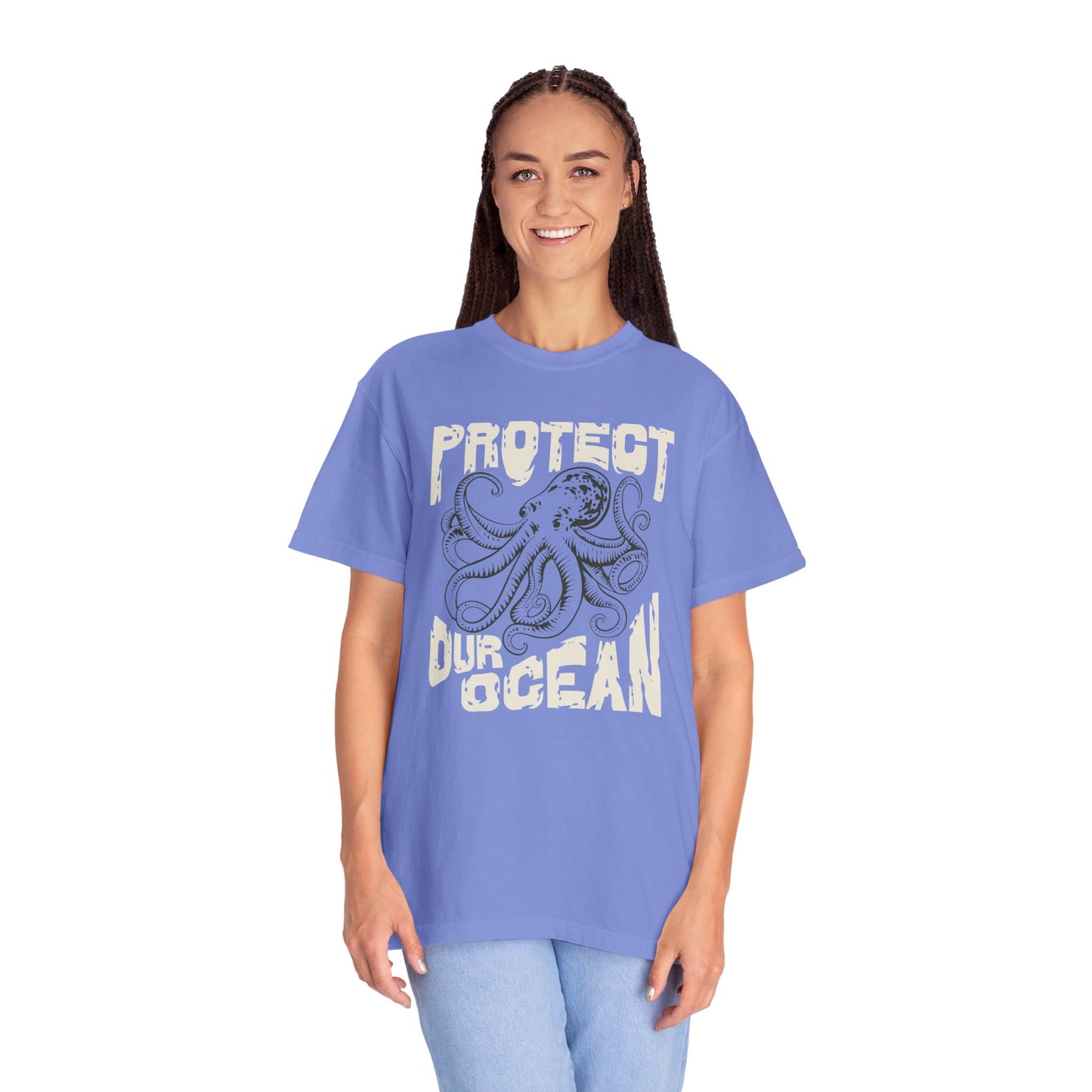 Octopus, Protect Our Ocean -  Graphic Unisex Garment-Dyed T-shirt