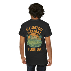 Alligator Alcatraz Unisex Heavy Cotton Tee, Florida Souvenir Shirt, Travel Gift, Vintage Style Tee, Nature Lover Apparel