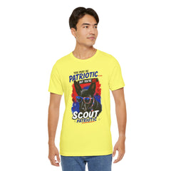 Personalized With Your Dogs Image and Name Patriotic Unisex Jersey Short Sleeve Tee