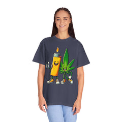 Vintage 'Lighter & Weed' Graphic T-Shirt — Relaxed Stoner/Cannabis Tee